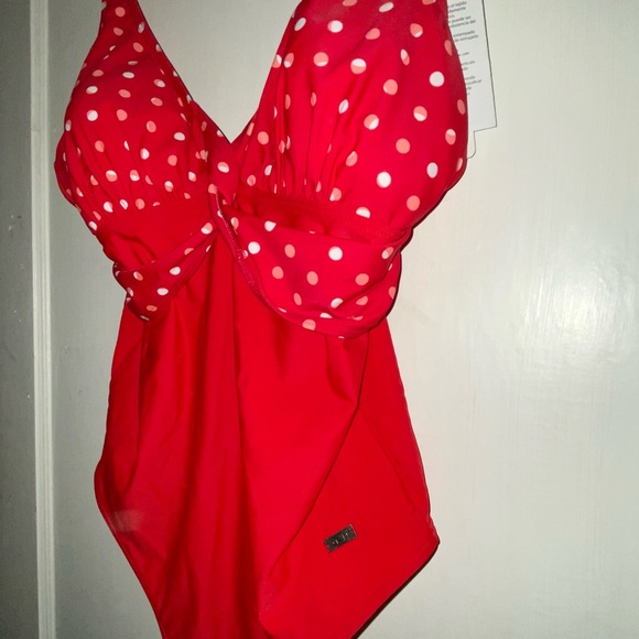 NWT Naturana Polka Dot Twist Front One Piece EU 44 - Picture 3 of 6